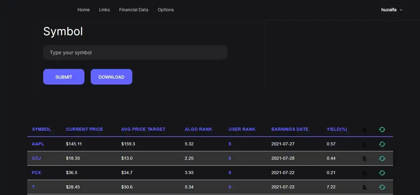 Private Options Screener
